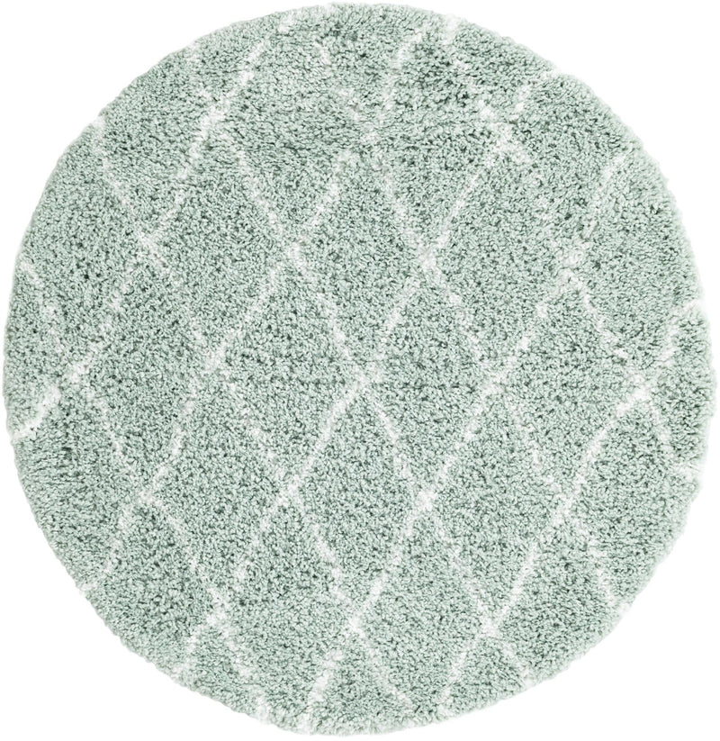 Casablanca Comfort Collection Area Rug -  Tangier Round White Cyan  lifestyle 46