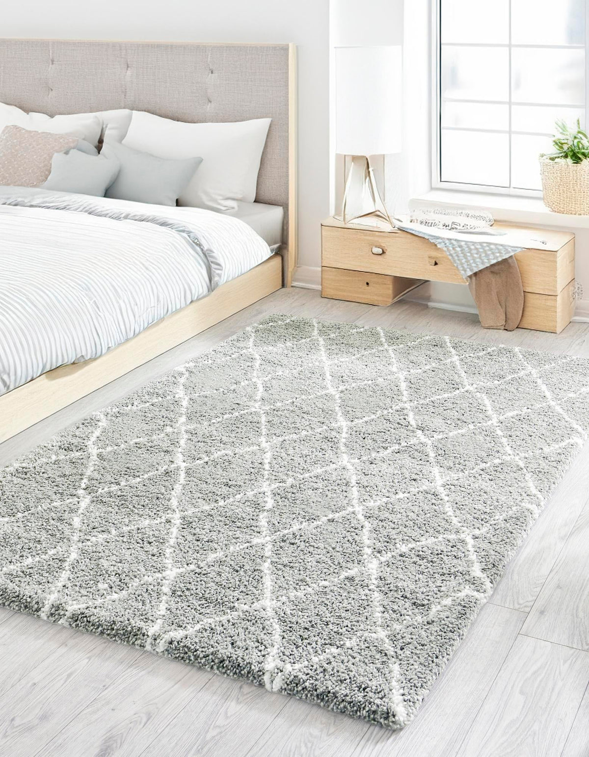 Casablanca Comfort Collection Area Rug -  Tangier Rectangle White Cyan  lifestyle 4