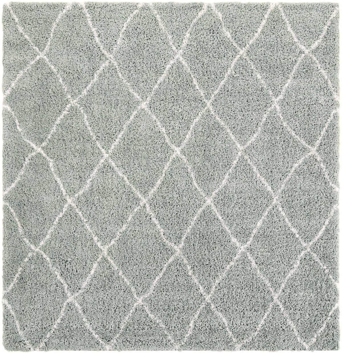 Casablanca Comfort Collection Area Rug -  Tangier Square White Cyan  lifestyle 62