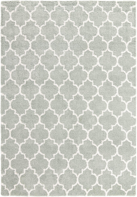 Casablanca Comfort Collection Area Rug -  Atlas Rectangle White Cyan Main