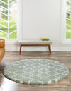 Casablanca Comfort Collection Area Rug -  Atlas Round White Cyan  lifestyle 57