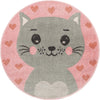 Playful Patterns Collection Area Rug - Frolic Round Pink Main