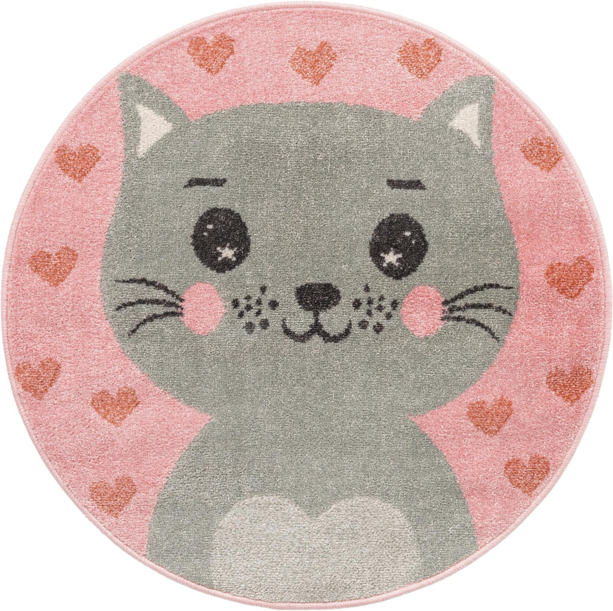Playful Patterns Collection Area Rug - Frolic Round Pink Main