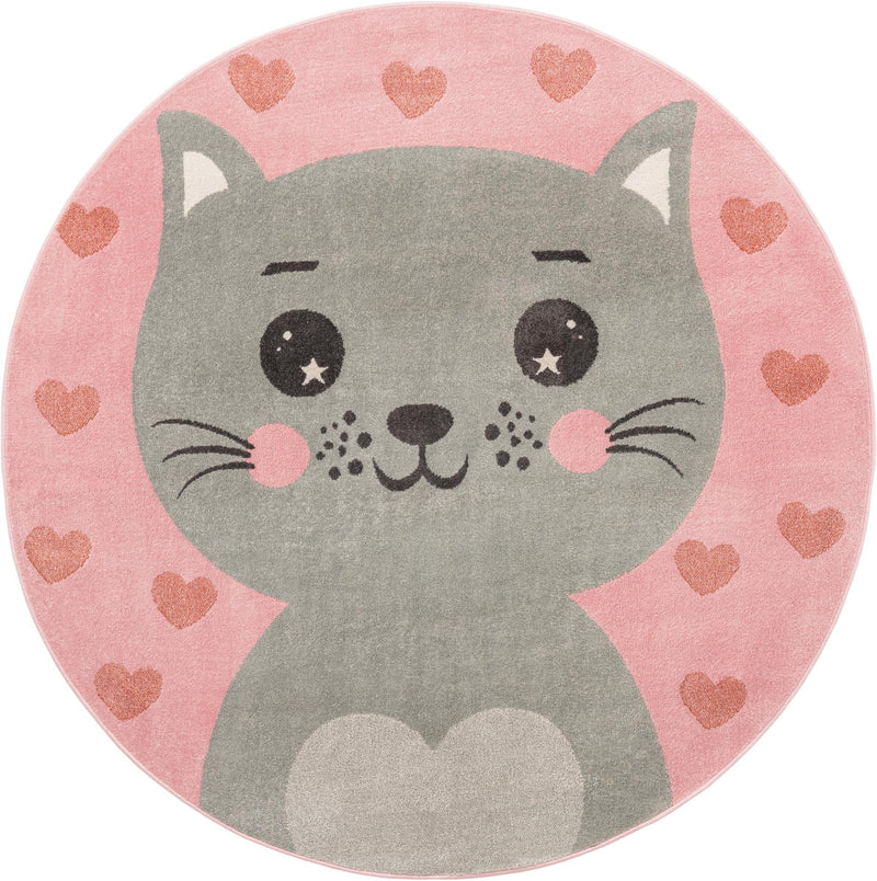 Wonder Tykes Collection Area Rug - Frolic Round Pink  lifestyle 2