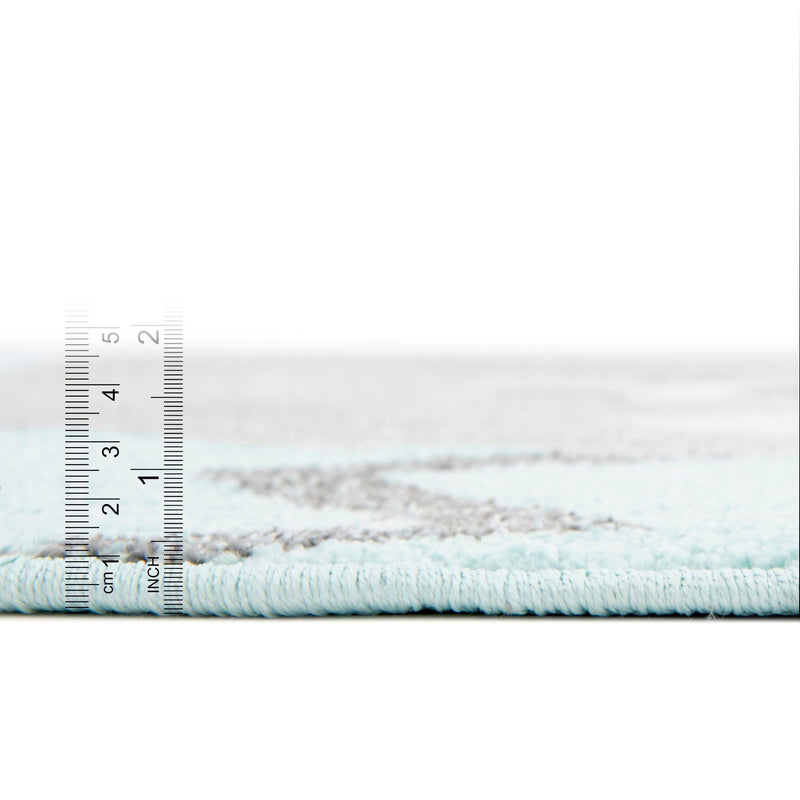 Playful Patterns Collection Area Rug -  Whirlwind Round Blue  lifestyle 8