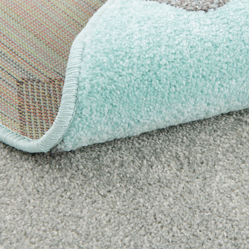 Playful Patterns Collection Area Rug -  Whirlwind Round Blue  lifestyle 10