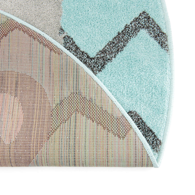 Playful Patterns Collection Area Rug -  Whirlwind Round Blue  lifestyle 12
