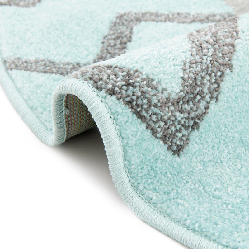 Playful Patterns Collection Area Rug -  Whirlwind Round Blue  lifestyle 18