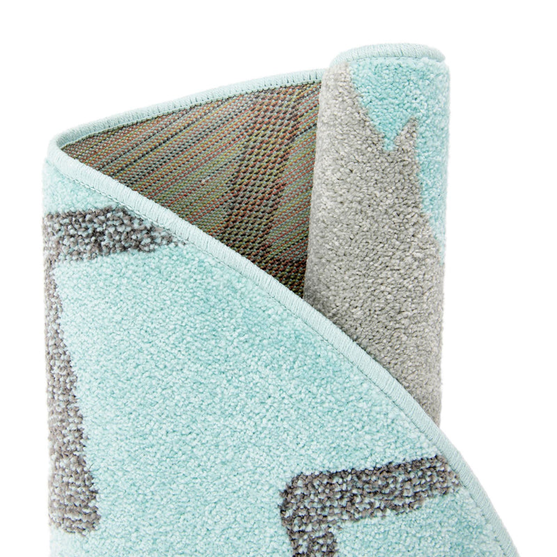 Playful Patterns Collection Area Rug -  Whirlwind Round Blue  lifestyle 20