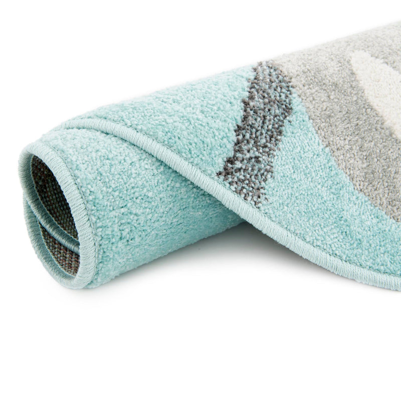 Playful Patterns Collection Area Rug -  Whirlwind Round Blue  lifestyle 22