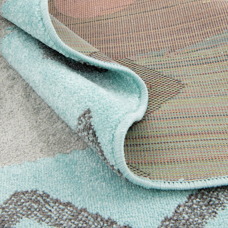 Playful Patterns Collection Area Rug -  Whirlwind Round Blue  lifestyle 24