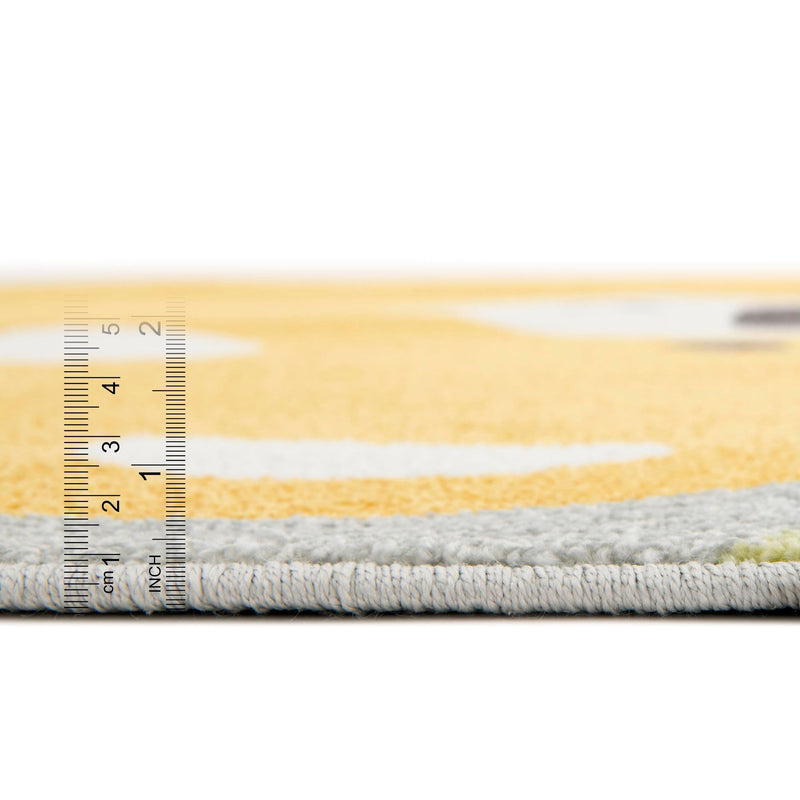 Playful Patterns Collection Area Rug -  Whirlwind Round Yellow  lifestyle 7