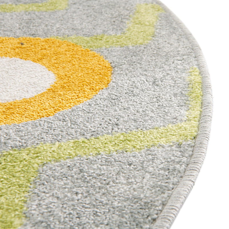 Playful Patterns Collection Area Rug -  Whirlwind Round Yellow  lifestyle 15