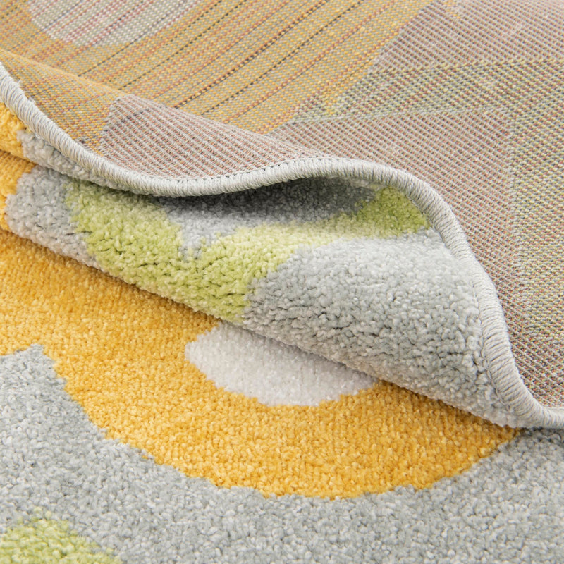 Playful Patterns Collection Area Rug -  Whirlwind Round Yellow  lifestyle 23