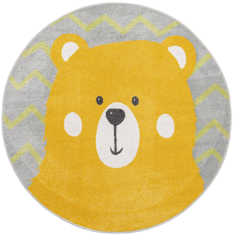 Wonder Tykes Collection Area Rug -  Whirlwind Round Yellow  lifestyle 4