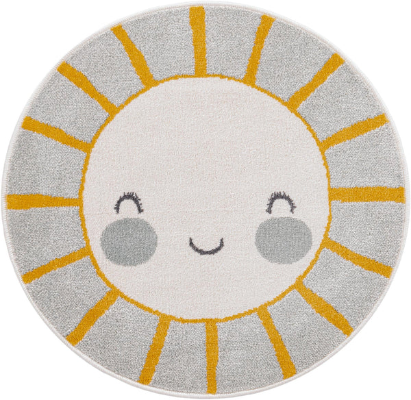 Playful Patterns Collection Area Rug -  Twirl Round Gray Main