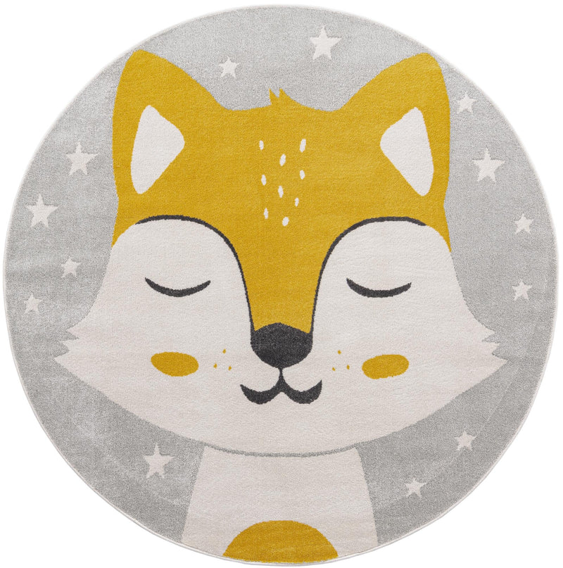 Wonder Tykes Collection Area Rug -  Lively Round Gray  lifestyle 2