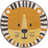 Playful Patterns Collection Area Rug -  Riddle Round Light Brown Main