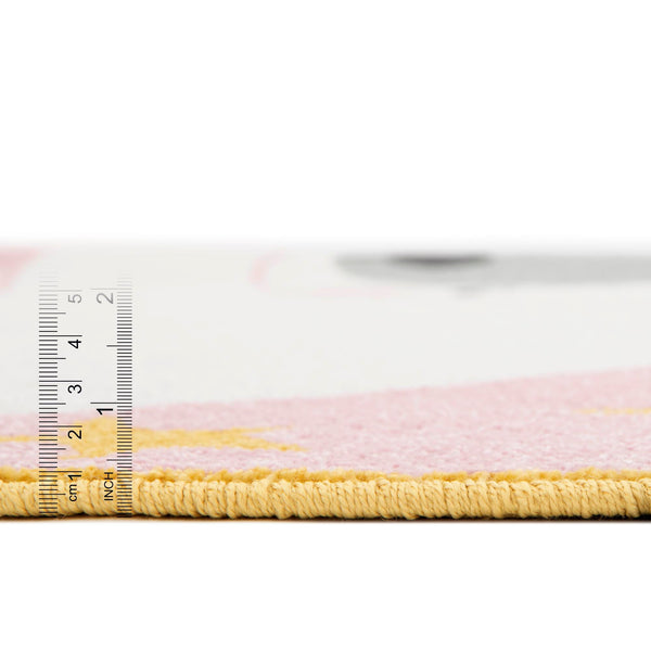 Playful Patterns Collection Area Rug -  Jovial Round Pink  lifestyle 4