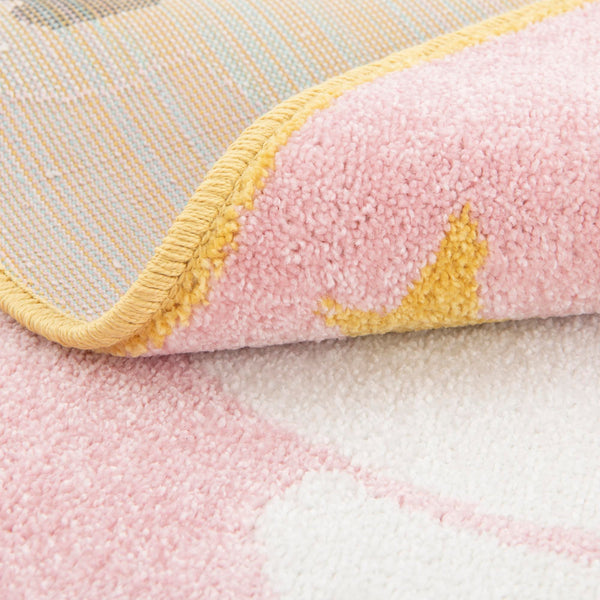 Playful Patterns Collection Area Rug -  Jovial Round Pink  lifestyle 5