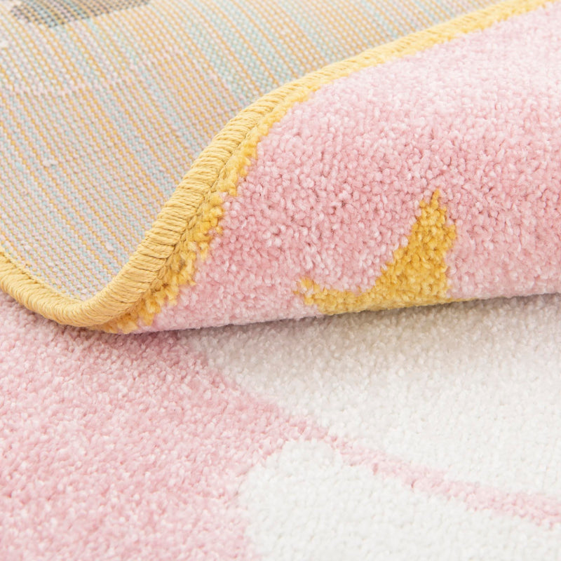 Playful Patterns Collection Area Rug -  Jovial Round Pink  lifestyle 5