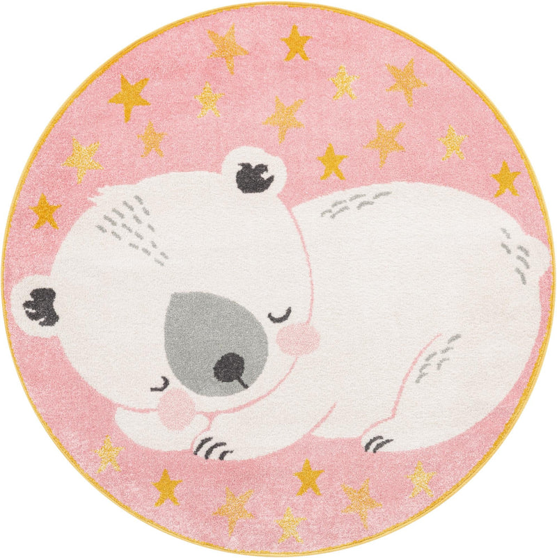 Wonder Tykes Collection Area Rug -  Jovial Round Pink  lifestyle 2