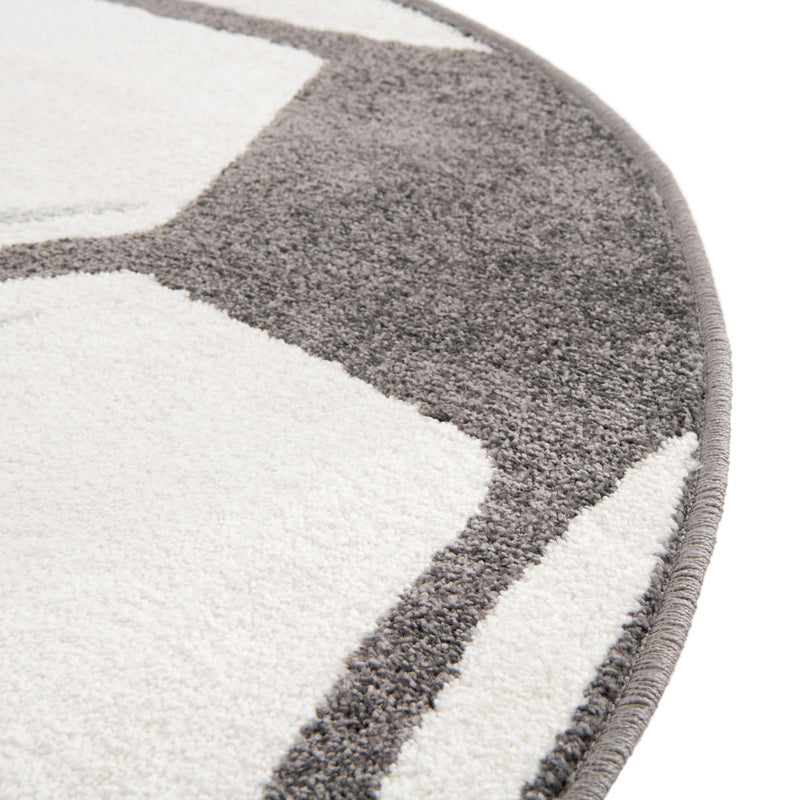 Playful Patterns Collection Area Rug -  Mirth Round Black and White  lifestyle 6