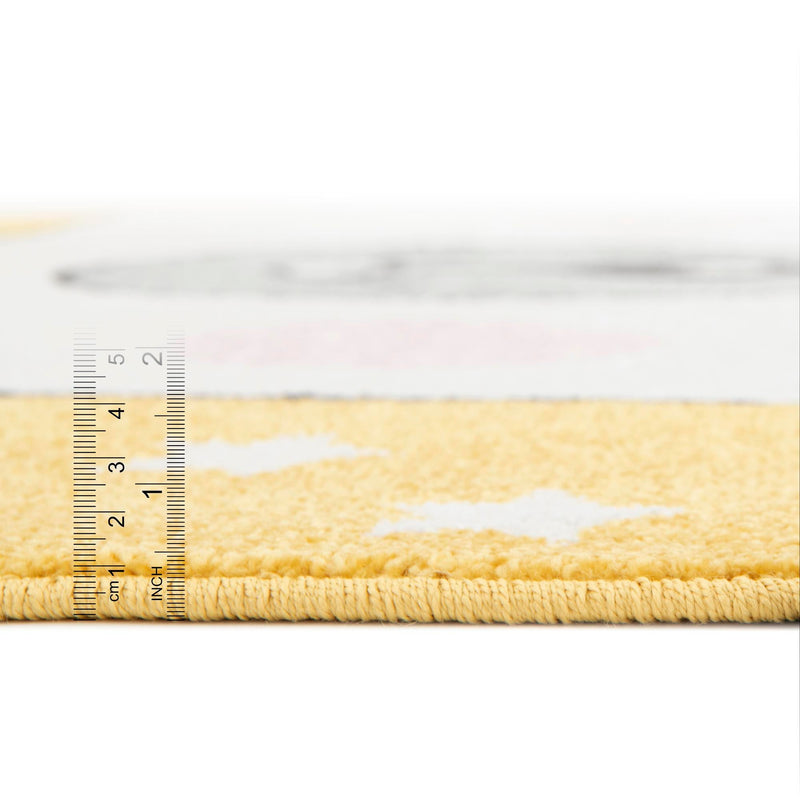 Playful Patterns Collection Area Rug -  Enchant Round Yellow  lifestyle 4