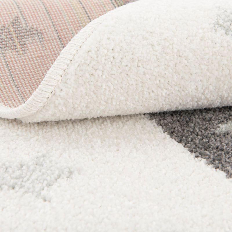 Playful Patterns Collection Area Rug -  Festive. Round Ivory  lifestyle 5