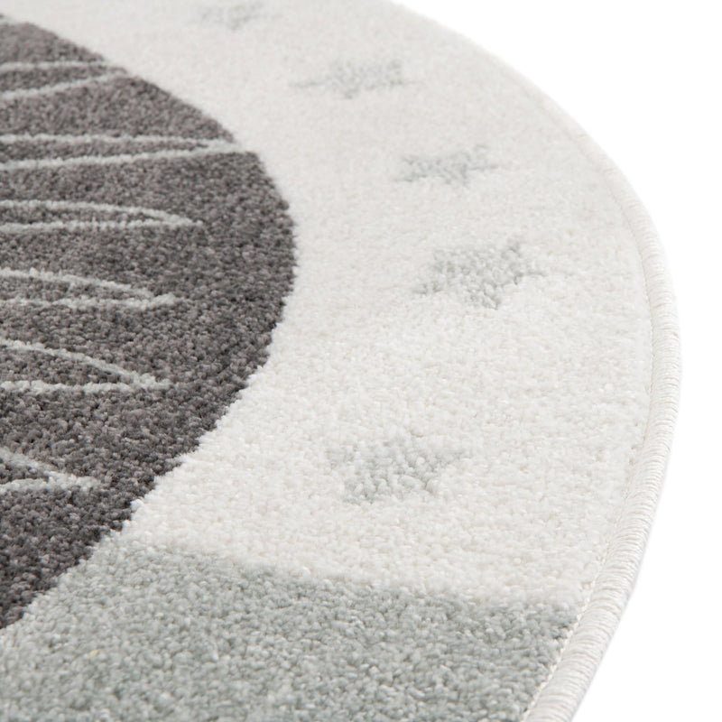 Playful Patterns Collection Area Rug -  Festive. Round Ivory  lifestyle 6