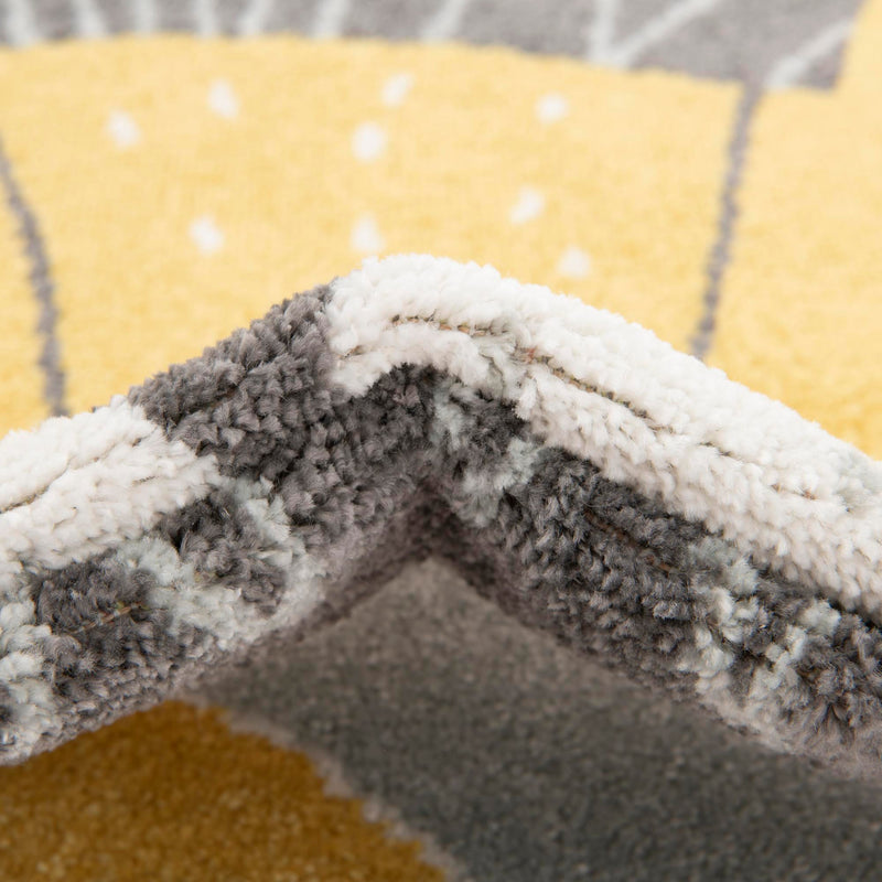 Playful Patterns Collection Area Rug -  Festive. Round Ivory  lifestyle 7