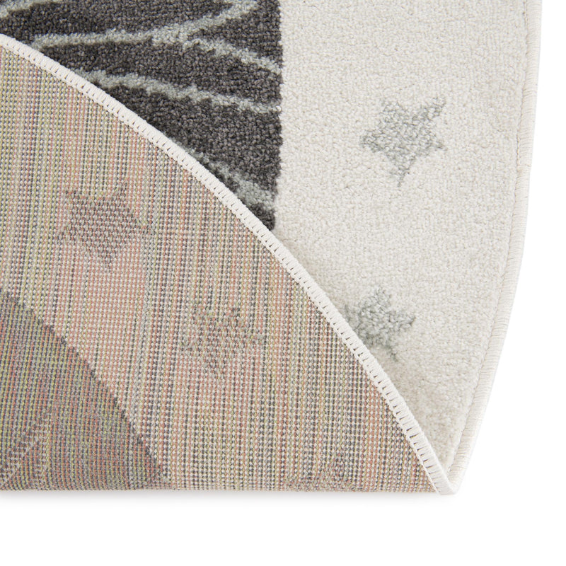 Playful Patterns Collection Area Rug -  Festive. Round Ivory  lifestyle 8