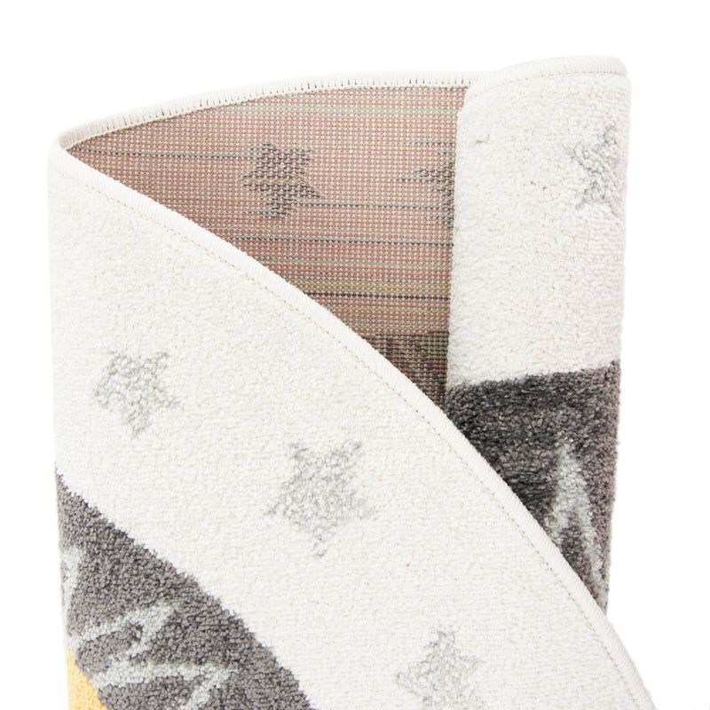 Playful Patterns Collection Area Rug -  Festive. Round Ivory  lifestyle 10