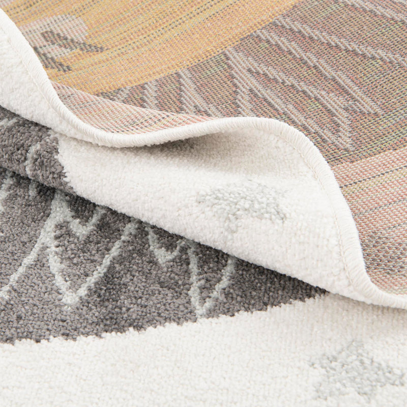 Playful Patterns Collection Area Rug -  Festive. Round Ivory  lifestyle 12