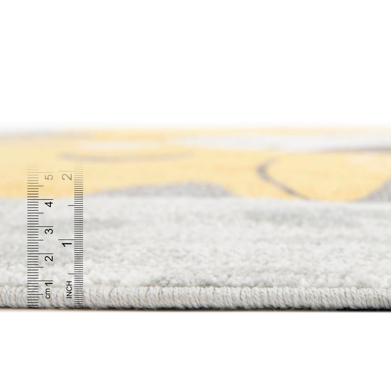 Playful Patterns Collection Area Rug -  Doodle Round Gray  lifestyle 4
