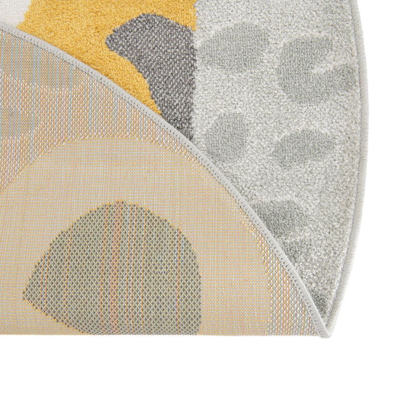 Playful Patterns Collection Area Rug -  Doodle Round Gray  lifestyle 8