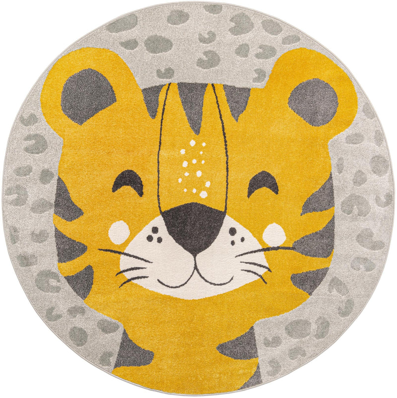 Wonder Tykes Collection Area Rug -  Doodle Round Gray  lifestyle 2