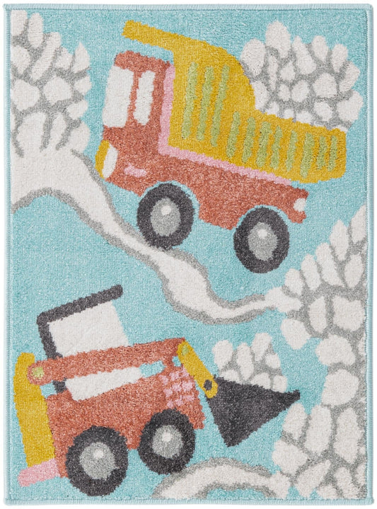 Playful Patterns Collection Area Rug -  Labyrinth Rectangle Teal Main