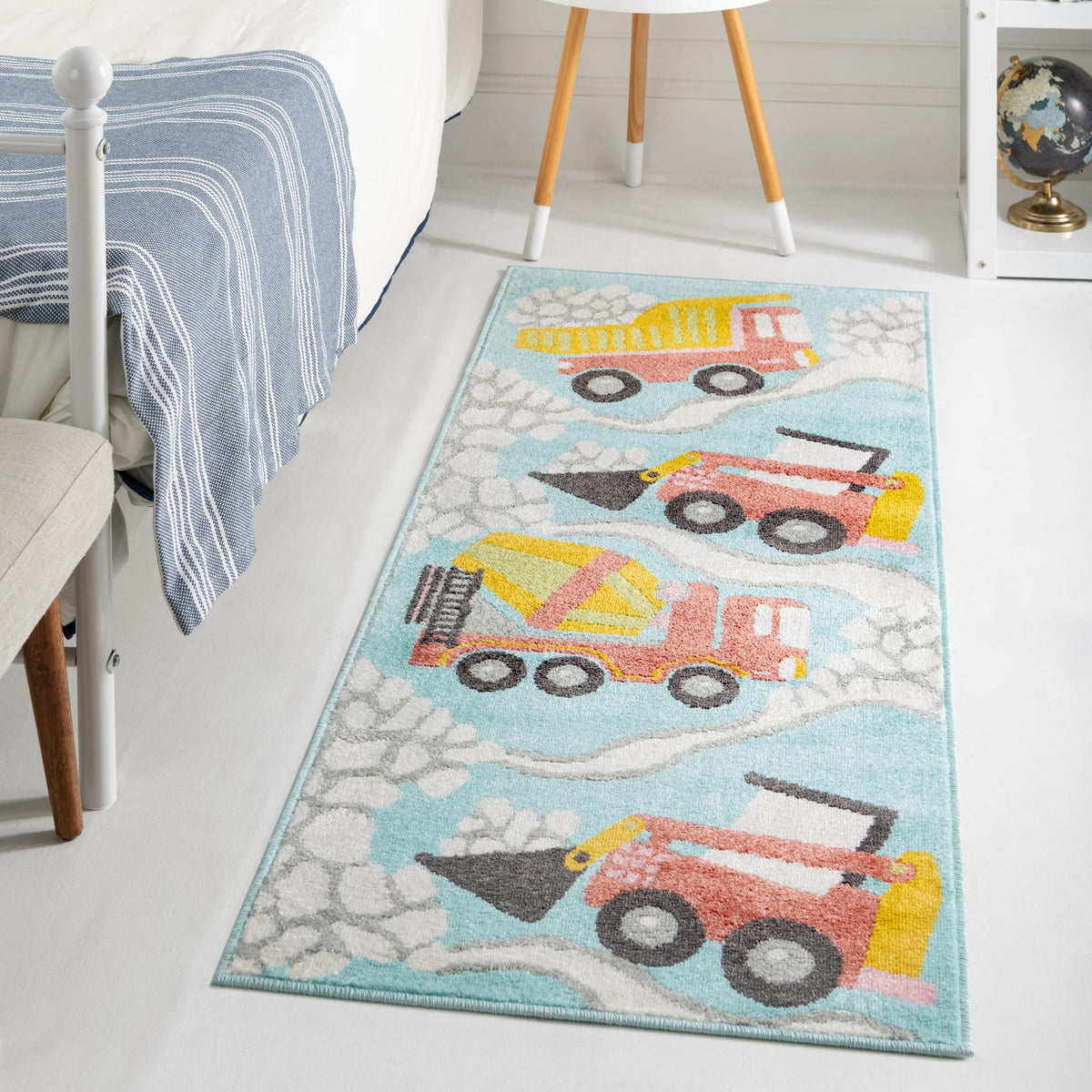 Playful Patterns Collection Area Rug -  Labyrinth Runner Teal  lifestyle 42