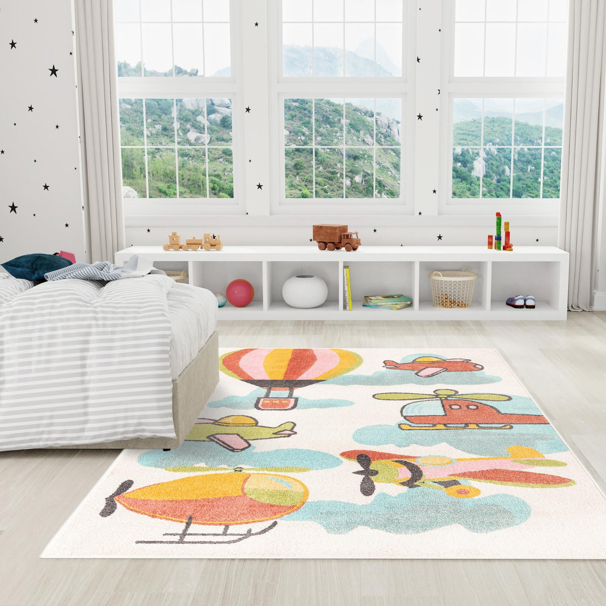 Playful Patterns Collection Area Rug -  Splatter Rectangle Multi  lifestyle 14