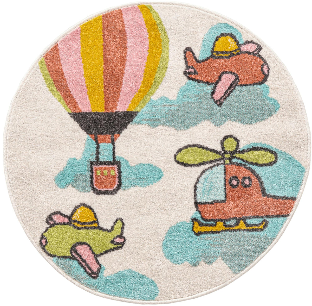 Playful Patterns Collection Area Rug -  Splatter Round Multi  lifestyle 17
