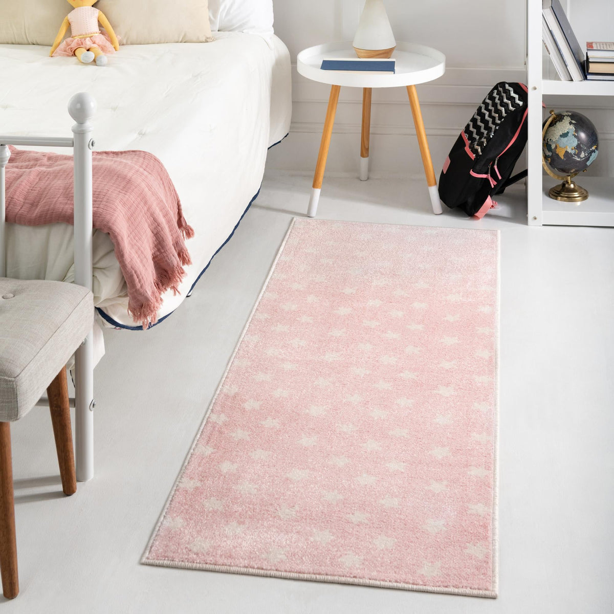 Playful Patterns Collection Area Rug -  Mosaic Runner Pink  lifestyle 140