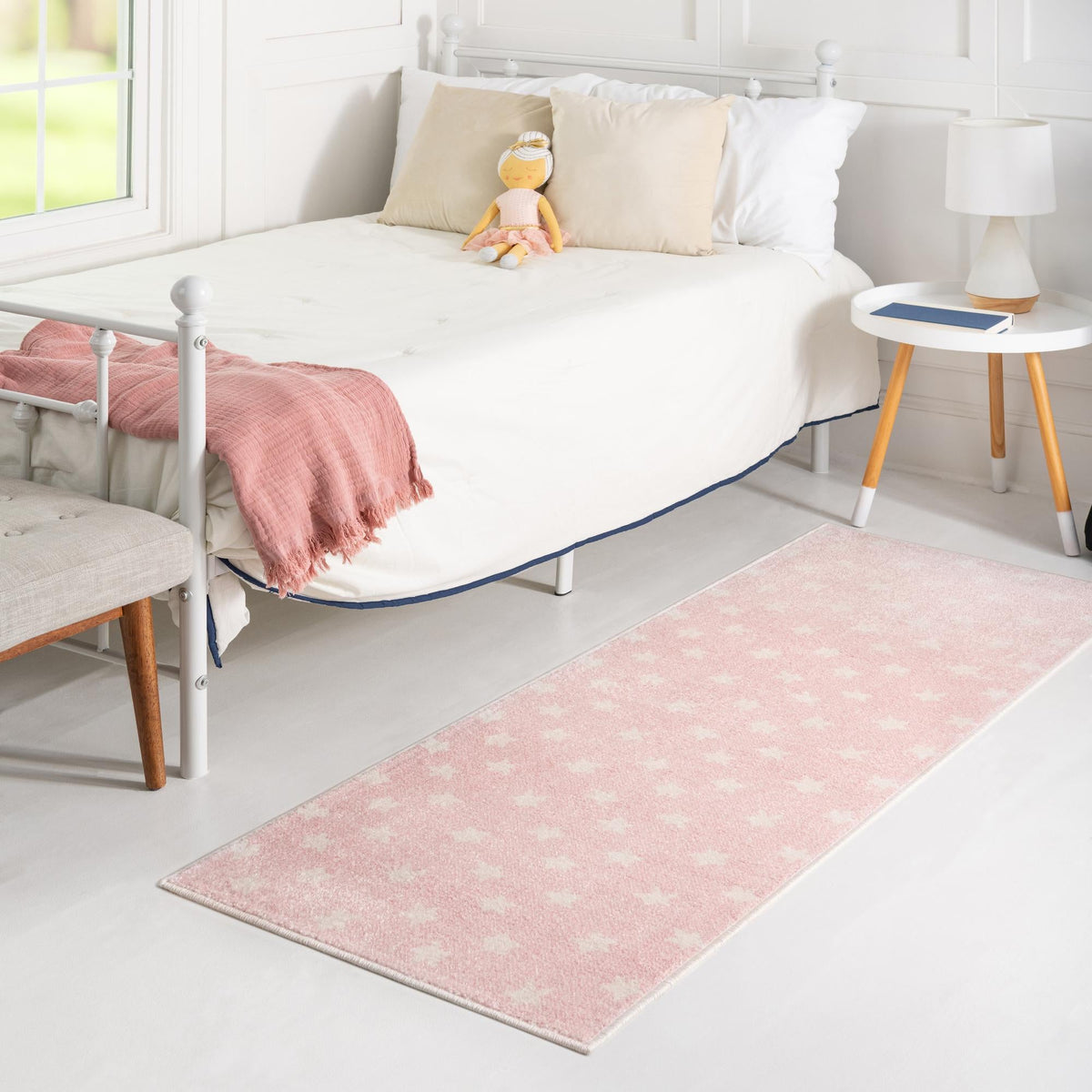 Playful Patterns Collection Area Rug -  Mosaic Runner Pink  lifestyle 141