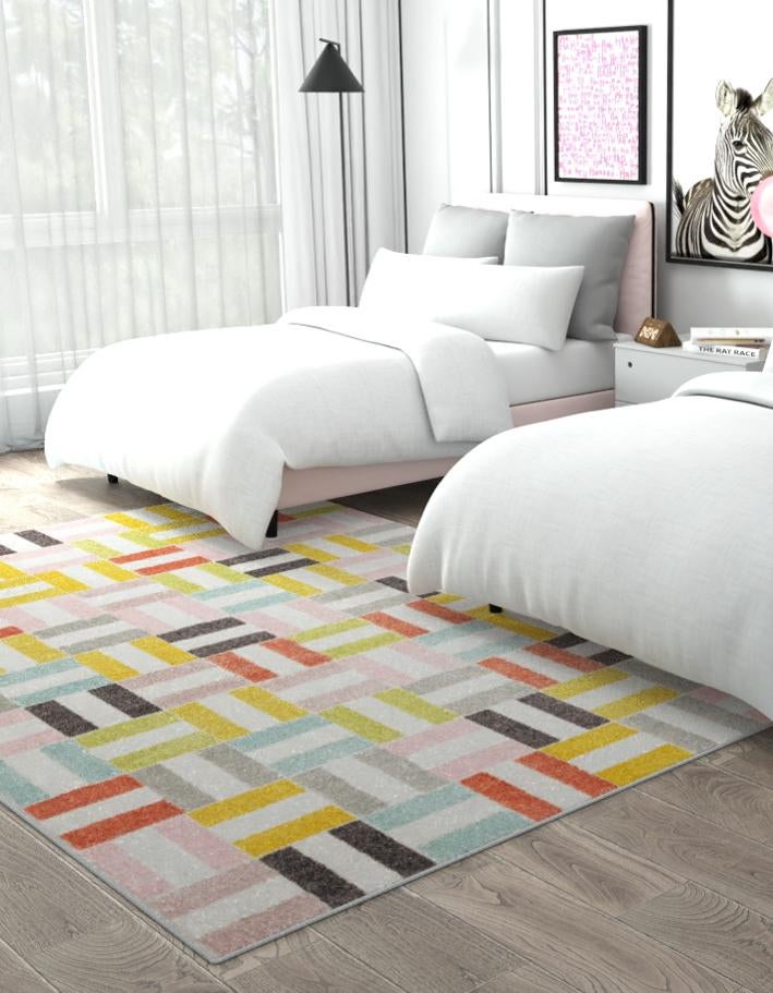 Playful Patterns Collection Area Rug -  Kaleidoscope Rectangle Multi  lifestyle 2