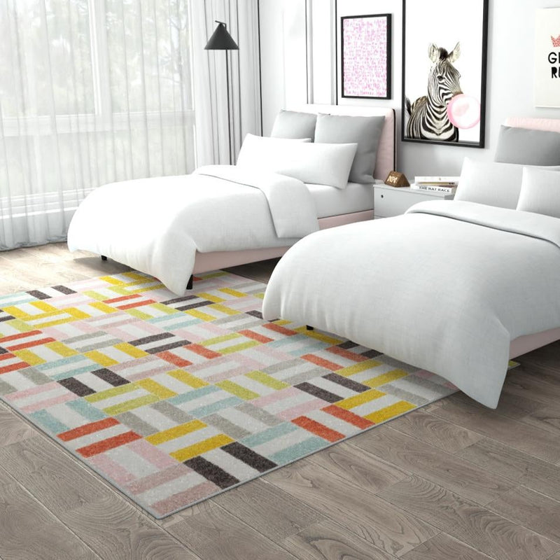 Playful Patterns Collection Area Rug -  Kaleidoscope Rectangle Multi  lifestyle 15