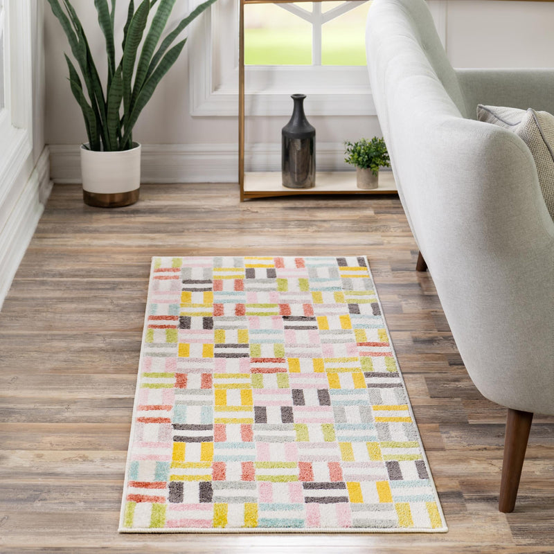 Playful Patterns Collection Area Rug -  Kaleidoscope Runner Multi  lifestyle 40