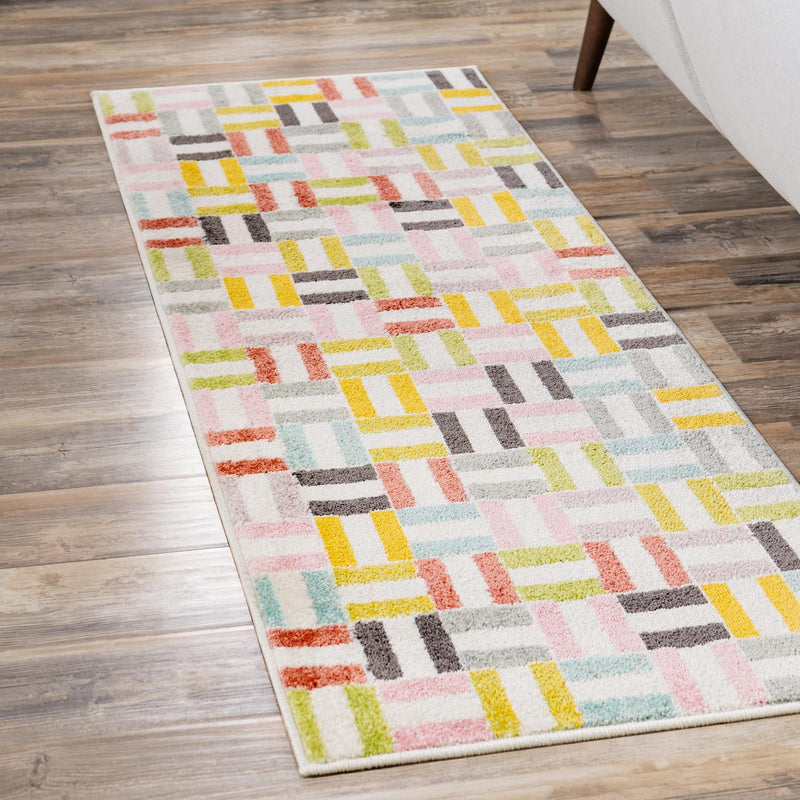 Playful Patterns Collection Area Rug -  Kaleidoscope Runner Multi  lifestyle 42