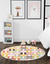 Playful Patterns Collection Area Rug -  Kaleidoscope Round Multi  lifestyle 19