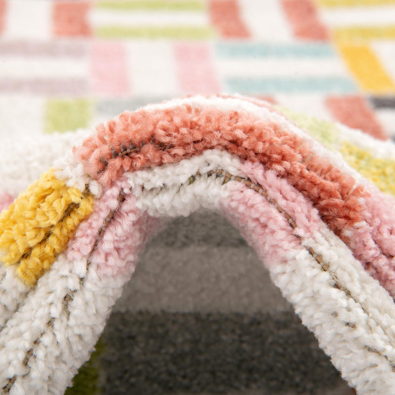 Playful Patterns Collection Area Rug -  Kaleidoscope Round Multi  lifestyle 28