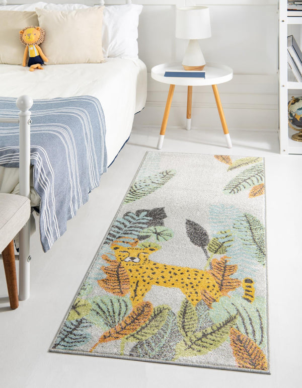 Playful Patterns Collection Area Rug -  Puzzled Runner Gray  lifestyle 20